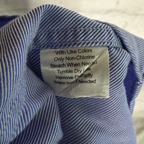 Pronto Uomo Blue Fitted No Iron Men’s Dress Shirt, Medium, 15.5, Pre-owned - Picture 5 of 5